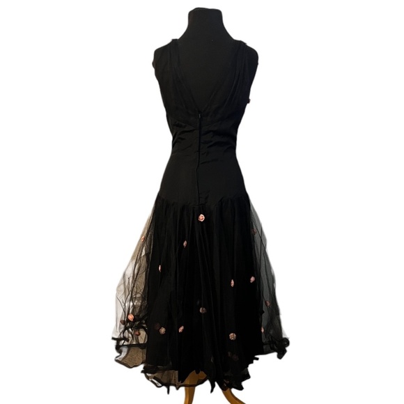 Robert Link By Fazzi California Black Pink Floral Lace Prom Dresses, Size XS - Picture 3 of 11